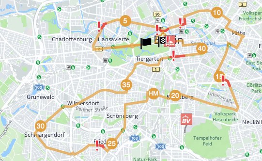 Berlin Maraton, bansträckning